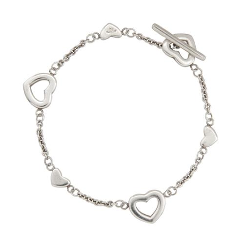 Tiffany & Co. Sterling Silver Multi Heart Link Bracelet