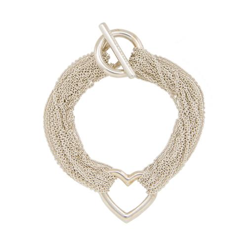 Tiffany & Co. Sterling Silver Multistrand Heart Bracelet