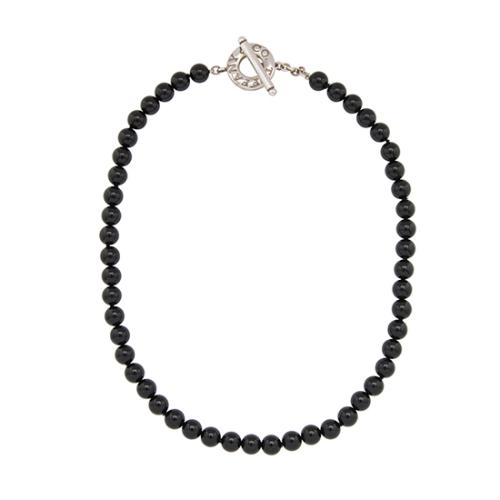 Tiffany & Co. Sterling Silver Onyx Toggle Necklace