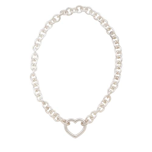 Tiffany & Co. Sterling Silver Open Heart Clasp Necklace
