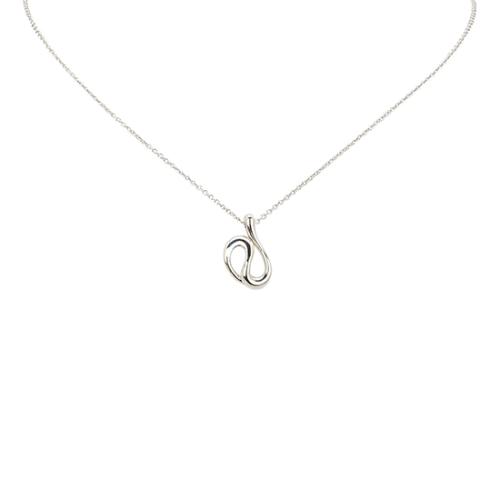 Tiffany & Co. Sterling Silver Open Wave Pendant Necklace