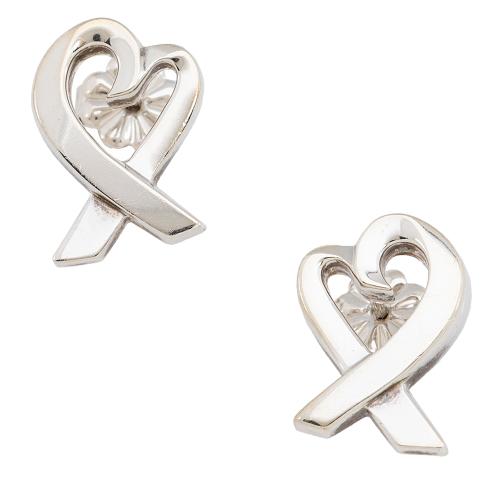 Tiffany & Co. Sterling Silver Paloma Picasso Loving Heart Earrings