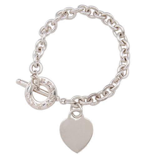 Tiffany & Co. Sterling Silver Return to Tiffany Heart Tag Toggle Bracelet 