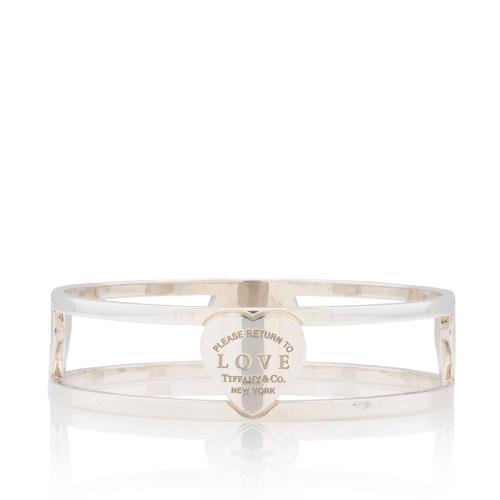 Tiffany & Co. Sterling Silver Return to Tiffany Love Heart Bangle Bracelet