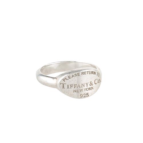 Tiffany & Co. Sterling Silver Return to Tiffany Oval Tag Ring - Size 7