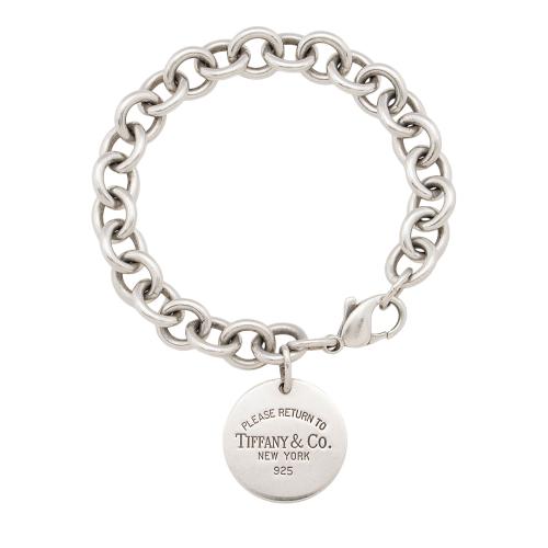 Tiffany & Co. Sterling Silver Return to Tiffany Round Tag Charm Bracelet