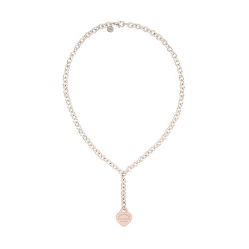Tiffany & Co. Sterling Silver Rubedo Return to Tiffany Heart Y Necklace
