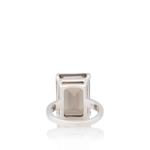 Tiffany & Co. Sterling Silver Smoky Quartz Sparklers Cocktail Ring - Size 6