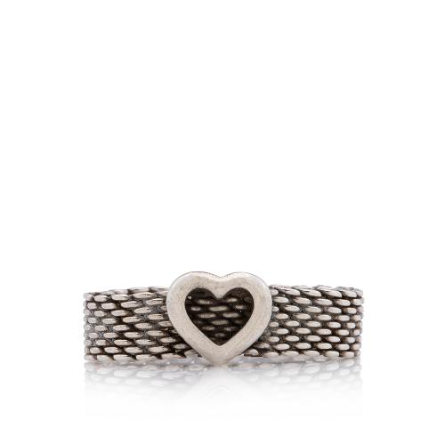 Tiffany & Co. Sterling Silver Somerset Heart Ring - 9 1/2