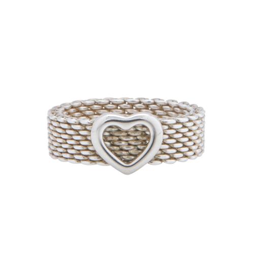 Tiffany & Co. Sterling Silver Somerset Heart Ring - Size 7