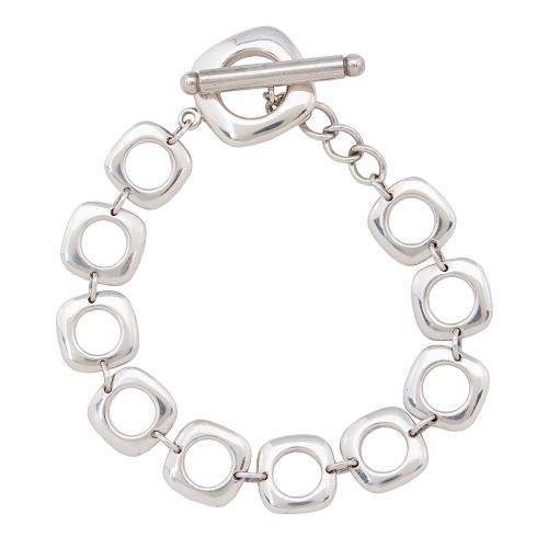 Tiffany & Co. Sterling Silver Square Cushion Toggle Bracelet