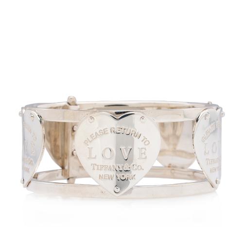 Tiffany & Co. Sterling Sliver Wide Hinged Cuff Bracelet