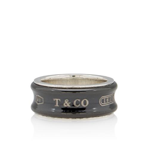 Tiffany & Co. Titanium Sterling Silver 1837 Ring - Size 5 1/2