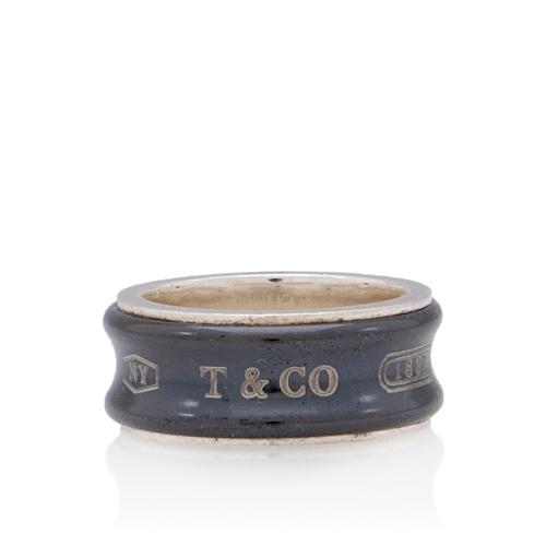 Tiffany & Co. Titanium Sterling Silver 1837 Ring - Size 5 1/2