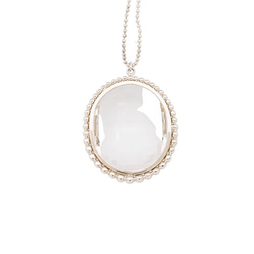 Tiffany & Co. Ziegfeld Sterling Silver Crystal Oval Necklace