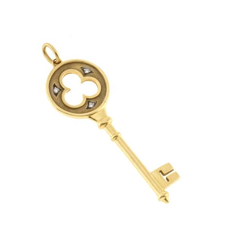Tiffany & Co.18k Gold Clover Key Pendant