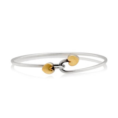 Tiffany & Co.Sterling Silver Gold Double Heart Bracelet