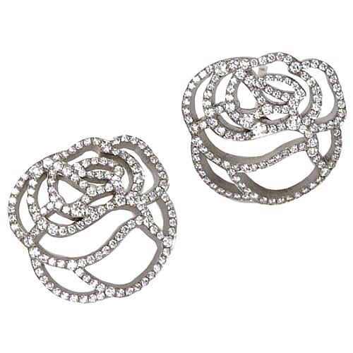 Vera Wang Diamond Flower Stud Earrings