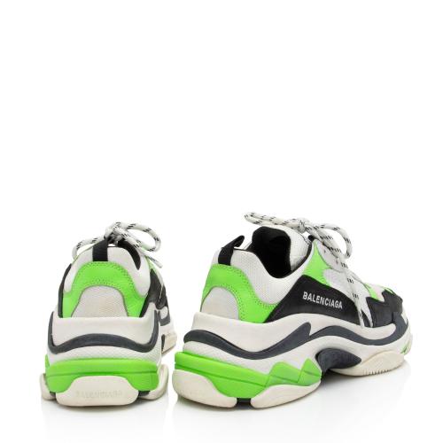 Balenciaga Calfskin Mesh Triple S Sneakers - Size 10 / 40