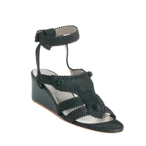 Balenciaga Suede Brogues Wedge Sandals - Size 9.5 / 39.5