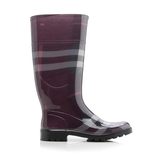 Burberry Check Rain Boots - Size 6 / 36