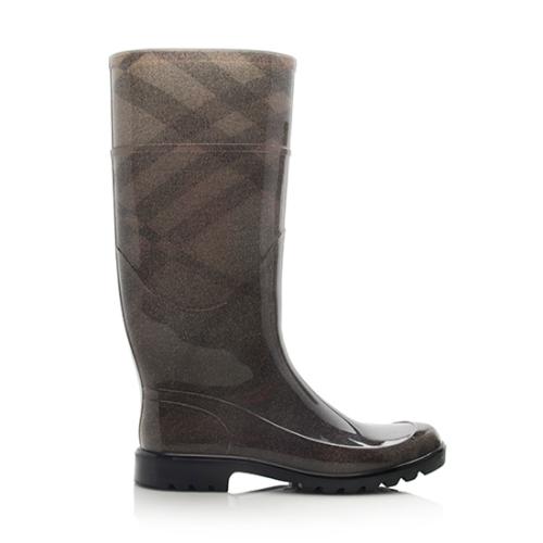 Burberry Degrade Shimmer Check Rainboots - Size 8 / 38