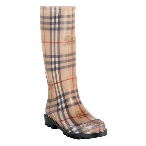Burberry Haymarket Check Rain Boots - Size 5 / 35