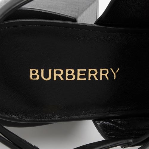 Burberry Leather TB Slingback Sandals - Size 7 / 37