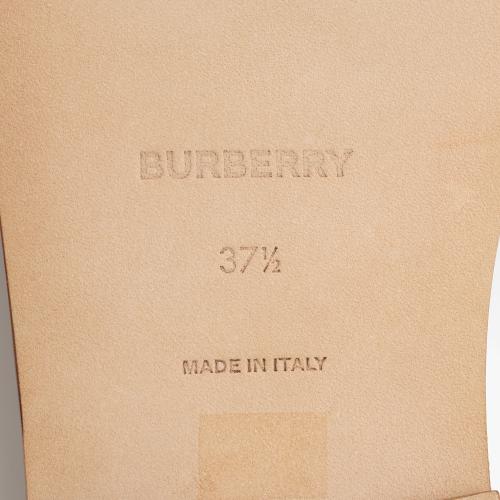 Burberry Leather TB Plaque Sandals - Size 7.5 / 37.5