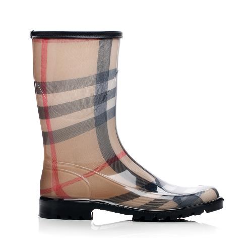 Burberry Nova Check Rain Boots - Size 9 / 39