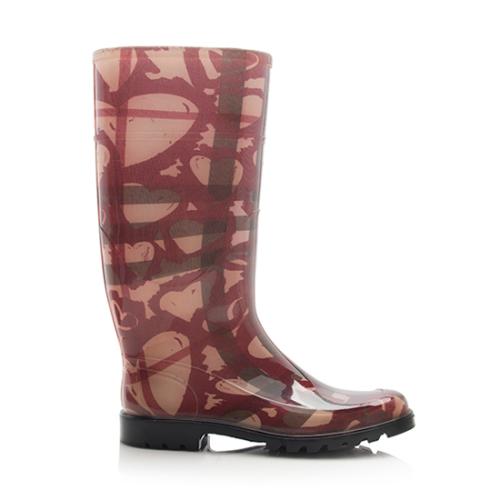 Burberry Painted Hearts Rainboots - Size 8 / 38