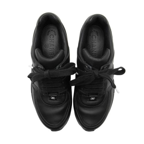 Chanel Calfskin CC Sneakers - Size 7 / 37
