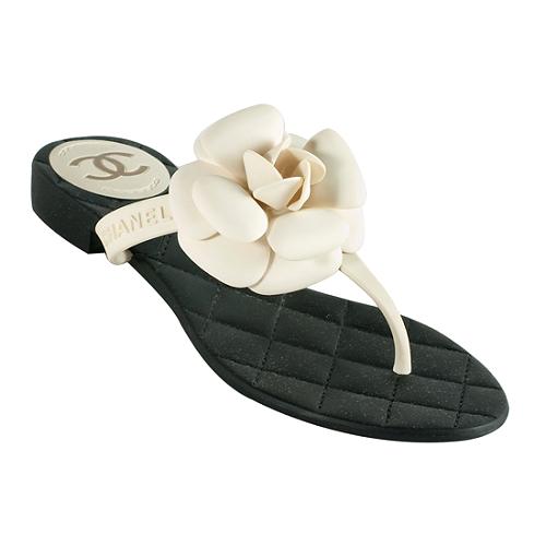 Chanel Camellia Thong Sandals - Size 6 / 36 | [Brand: id=198, name=Chanel]  Shoes | Bag Borrow or Steal