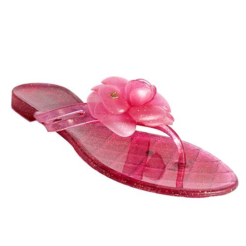 Chanel Camellia Thong Sandals - Size 8 / 38