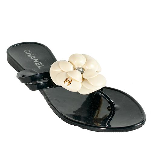 Chanel Camellia Thong Sandals - Size 8 / 38, Chanel Shoes