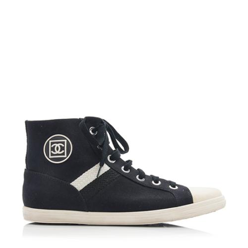 Chanel Canvas High Top Sneakers - Size 11 / 41