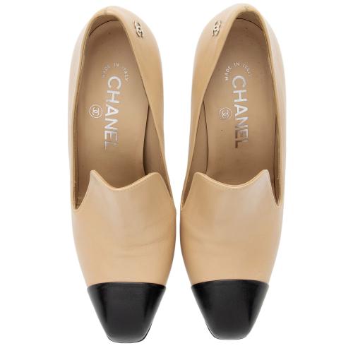 Chanel Lambskin CC Cap Toe Pumps - Size 7.5 / 37.5