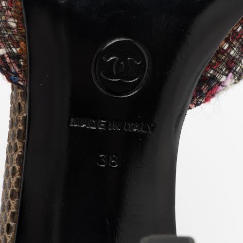 Chanel Lizard Tweed DOrsay Pumps - Size 8 / 38