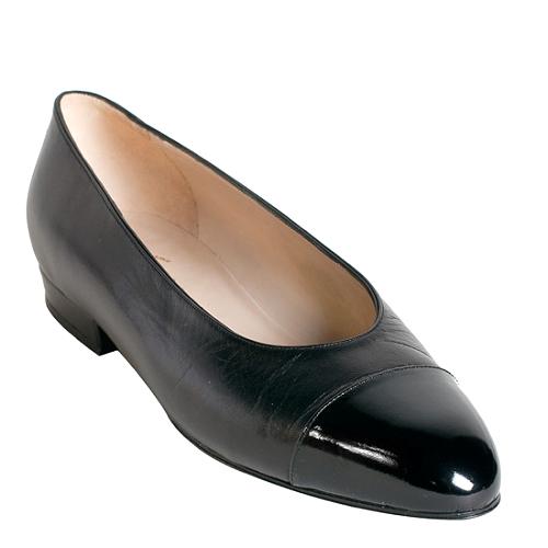 Chanel Patent Cap Toe Ballet Flats - Size 9.5 / 39.5