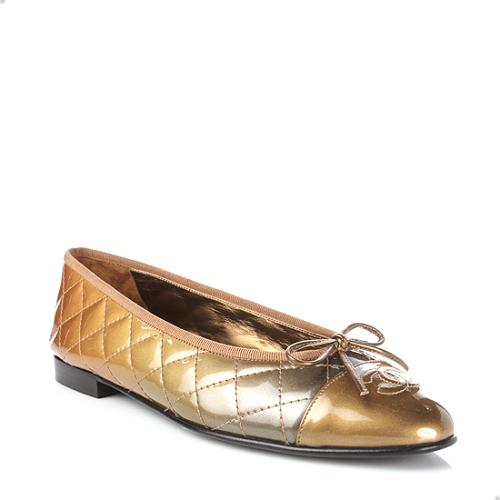 Chanel Quilted Cap Toe Ballet Flats - Size 9.5 / 39.5