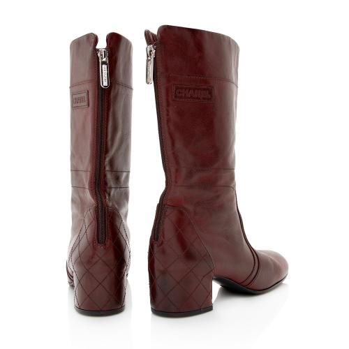 Chanel Quilted Leather Mid-Calf Boots - Size 9.5 / 39.5 - FINAL SALE