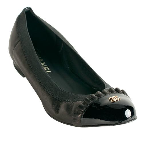 Chanel Ruffle Cap Toe Ballet Flats - Size 7.5 / 37.5