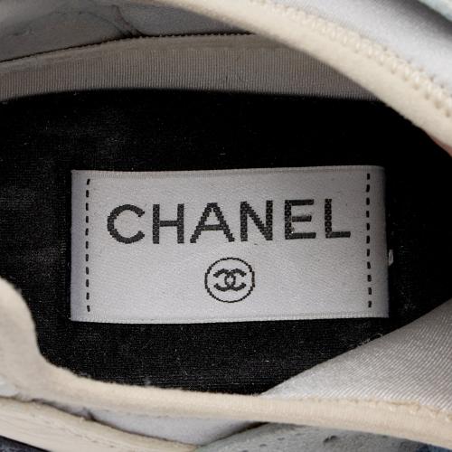 Chanel Suede Calfskin Quilted Fabric CC Sneakers - Size 10 / 40