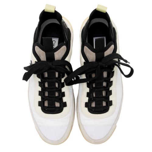 Chanel Suede Mesh CC Cap Toe Sneakers - Size 8 / 38
