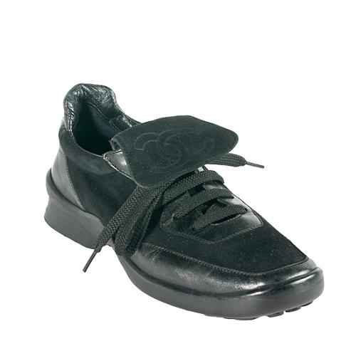 Chanel Suede & Leather Sneakers - Size 7.5 / 37.5