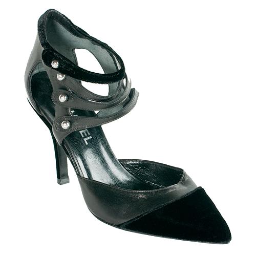 Chanel Velvet Cap Toe Heels - Size 8.5 / 38.5