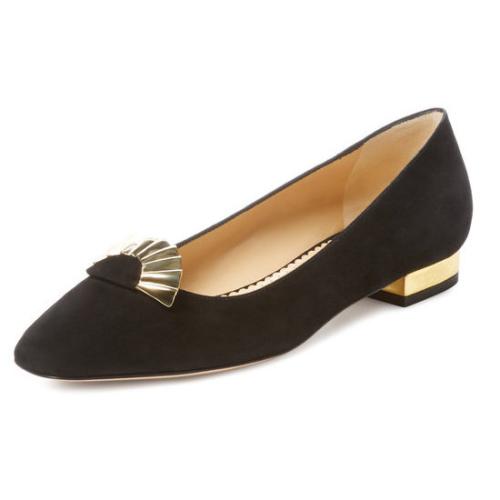 Charlotte Olympia Suede Fantastical Flats - Size 5.5 / 36 - FINAL SALE