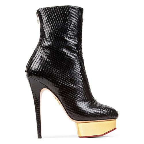 Charlotte Olympia Python Lucinda Ankle Boots - Size 6.5 / 37
