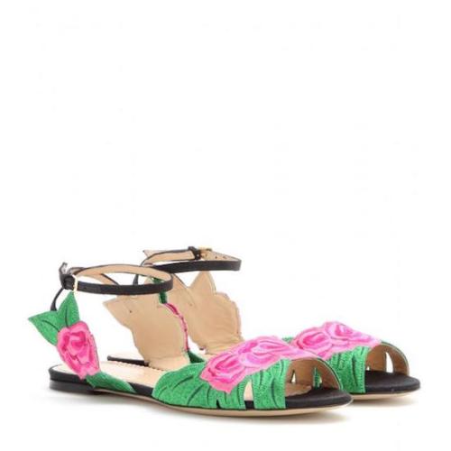Charlotte Olympia Embroidered Rosa Sandals - Size 6.5 / 37 - FINAL SALE