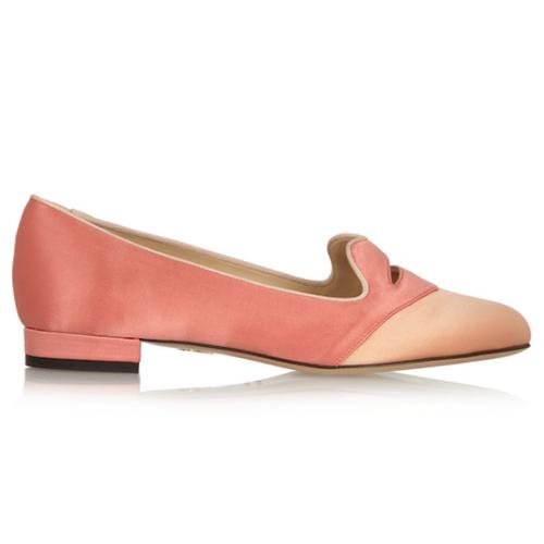 Charlotte Olympia Silk Satin Bisoux Flats - Size 6.5 / 37